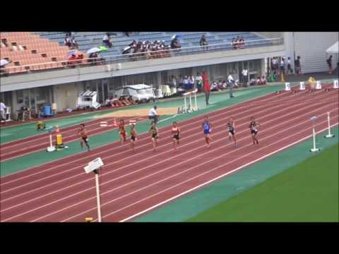 女子2年100m予選2組、1着：松島穂佳（中萩中）13秒22　～四国中学総体2017・陸上競技～