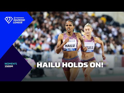 Freweyni Hailu holds off fast finishing Jessica Hull in Doha women&#039;s 1500m - Wanda Diamond League