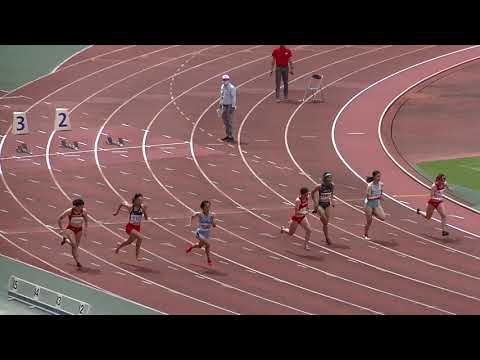 20200810山口県選手権 女子100m決勝　先村若奈（高川学園中）12秒11