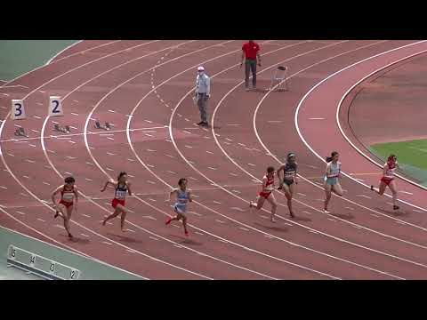 20200810山口県選手権 女子100m決勝　先村若奈（高川学園中）12秒11