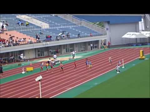 女子200m（四種競技）2組、1着：髙石瑠那（港南中）27秒41～四国中学総体2017・陸上競技～