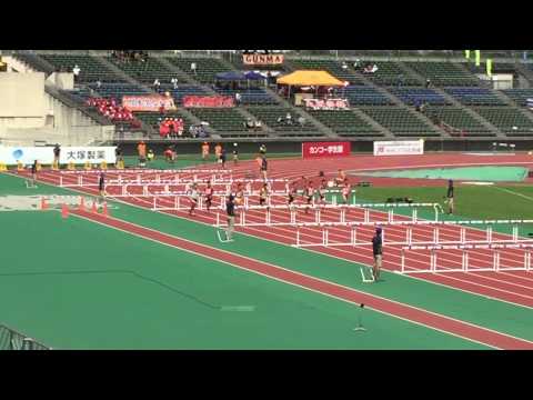 2015　北海道全中　陸上競技　男子110mH　準決勝2組