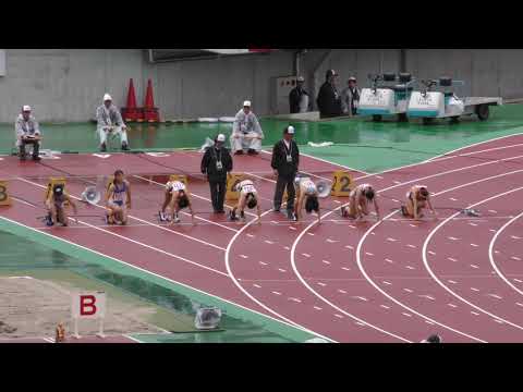 女子100m予選5組　U18日本選手権R01