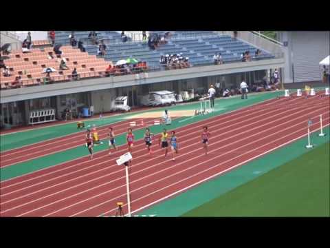 男子2年100m予選1組、1着：森澤凜久（高岡中）11秒54　～四国中学総体2017・陸上競技～