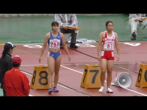 女子100m予選1組　U20日本選手権R01