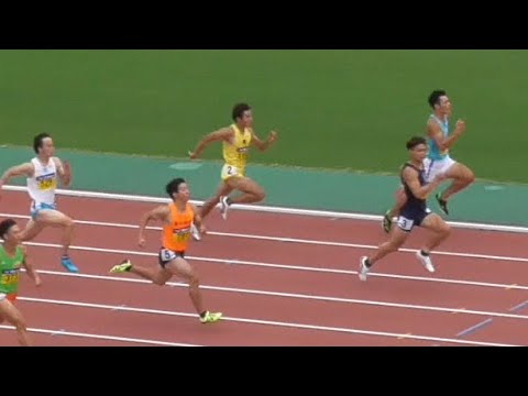 男子100m予選 全日本インカレ陸上2022