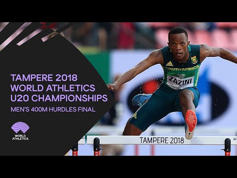 Men&#039;s 400m Hurdles Final - World Athletics U20 Championships Tampere 2018