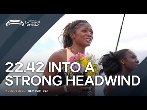 Gabby Thomas powers to 200m win in New York | Continental Tour Gold 2024