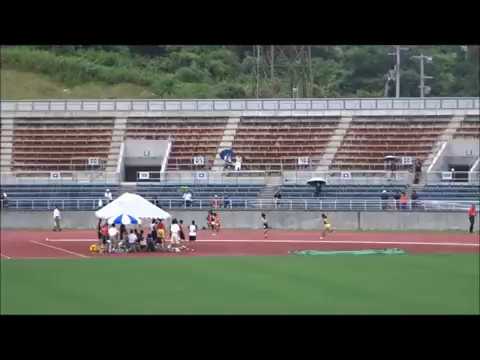 女子200m（四種競技）1組、1着：水藤愛子（紫雲中）28秒38　～四国中学総体2017・陸上競技～