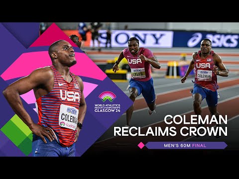 Christian Coleman storms to golden 60m glory ‼️ | World Indoor Championships Glasgow 24