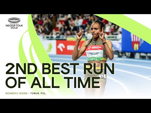 Tsegay almost breaks 1500m world record in Toruń | World Indoor Tour 2025