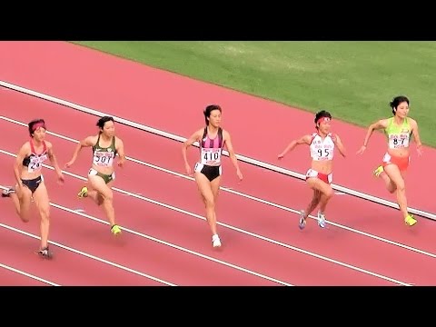 2015ジュニア陸上女子 100ｍ 準決勝1組 20151017