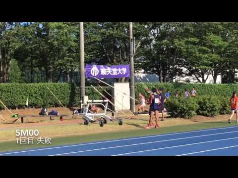 280730順大競技会 棒高跳び 渡邉4m80成功5m00失敗