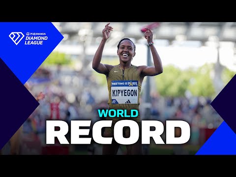 Faith Kipyegon sets new 1500m WORLD RECORD in Paris - Wanda Diamond League 2024