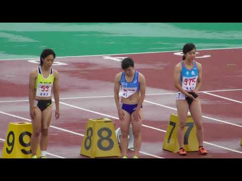 女子100m_準決勝1組_第50回北海道高体連札幌支部新人陸上20180819