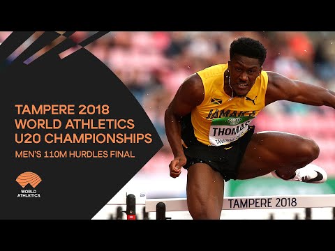 Men&#039;s 110m Hurdles Final - World Athletics U20 Championships Tampere 2018
