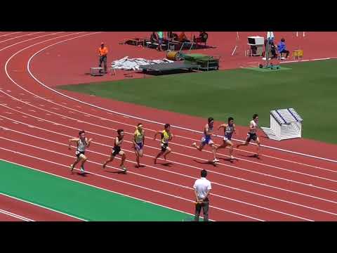 愛知県高校総体　男子100m　予選第6組　2018/05/19