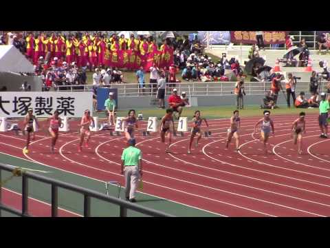 2015 和歌山インターハイ陸上 女子100m 準決勝2