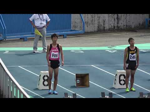 20180915141315県高校新人大会男100ｍ準決勝3組 原田 友