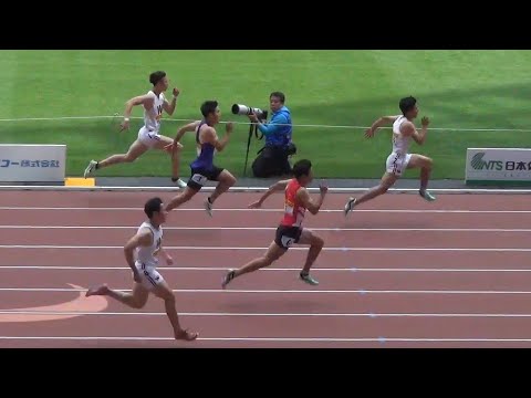 井上直紀 男子オープン100m 1～4組 東京六大学対抗陸上2023年