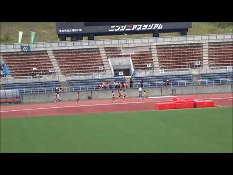 女子200m（四種競技）3組、1着：高尾彩羽（中萩中）27秒27　～第69回愛媛県中学校総合体育大会・陸上～