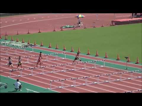 女子A（中学3年）100mユースハードル　予選1組目　～ジュニアオリンピック陸上　高知県選考会～