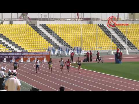 100m Boys Heat 3 - 2015 Asian Youth Athletics Championships