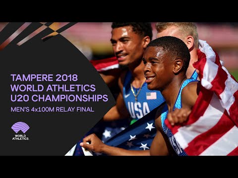 Men&#039;s 4x100m Relay Final - World Athletics U20 Championships Tampere 2018