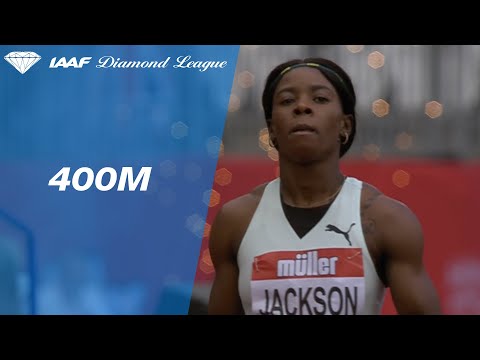 Shericka Jackson finishes strong to win the 400 meter race in London - IAAF Diamond League 2019