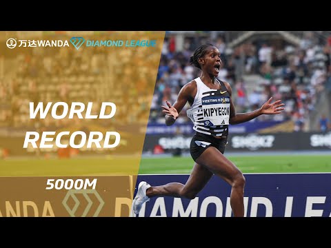 Faith Kipyegon breaks 5000m world record in Paris - Wanda Diamond League 2023