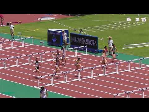 女子100mH_予選3組_三重インターハイ陸上20180802
