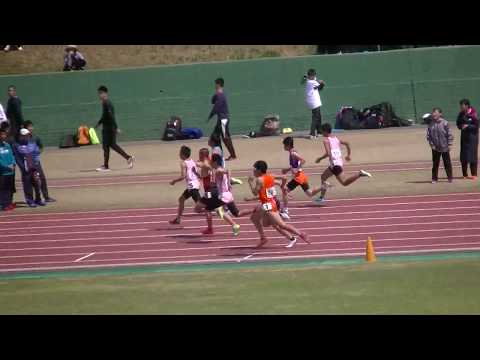 20180408福岡県春季記録会 中学男子1,2年100m決勝2組 Fukuoka Pref. Spring Track Meet J.H.S. Boys&#039;(BC) 100m Final-2