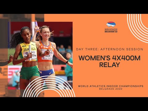 Jamaica wins women&#039;s 4x400m gold | World Indoor Championships Belgrade 22