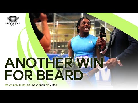 Beard clocks 7.38 60m hurdles world lead at Millrose Games | World Indoor Tour 2025 new york mov