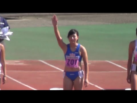 関東学生新人陸上2015 女子100mH A決勝 福部さんが大会新記録