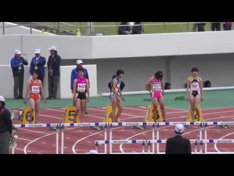 2018 東北高校陸上 女子 100mH 準決勝1組