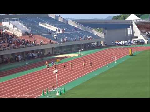 女子200m予選2組、1着：岩田真弥（富岡東中）26秒37　～四国中学総体2017・陸上競技～