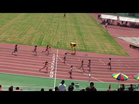 2018 茨城県高校個人選手権 1年女子100m予選1組