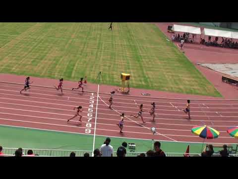 2018 茨城県高校個人選手権 1年女子100m予選1組