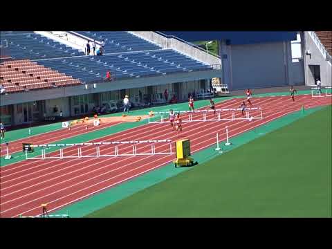 男子400mハードル決勝、1着：阿部響（新田高）57秒57　～愛媛県高校陸上新人大会2017中予地区予選～