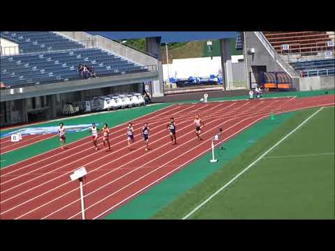 愛媛県高校新人大会2017・男子200m予選2組、1着：竹田理人（大洲高）22秒83
