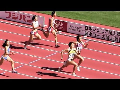 2015ジュニア陸上女子 100ｍ 予選4組 20151017