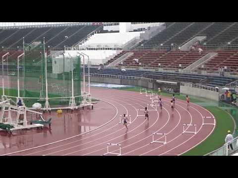 愛媛県高校新人大会2017・女子400mハードル予選3組、1着：和佐田玲奈（聖ｶﾀﾘﾅ学園高）