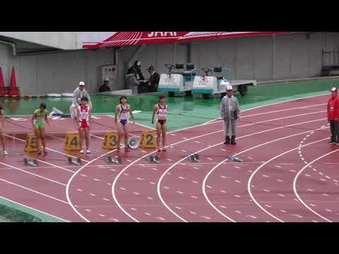 女子100m予選3組　U18日本選手権R01