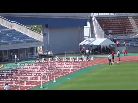 第2回愛媛陸上競技協会強化記録会、女子100mハードル決勝、1着：茶藤沙紀（広島経済大）14秒96