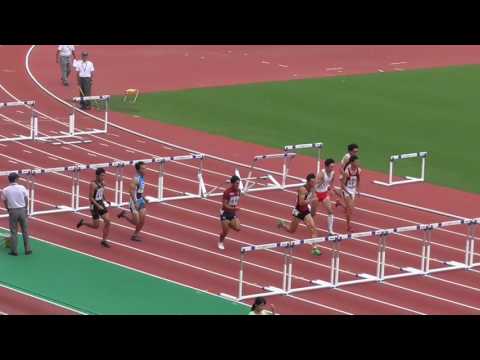 第59回東海陸上競技選手権大会　男子110mH　予選第1組　大会新記録　2016/8/28