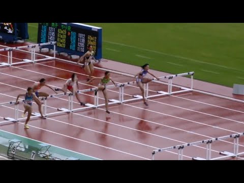 女子100mH 予選4組　U18日本選手権 R01