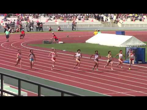 2015 和歌山インターハイ陸上 女子100m 準決勝3