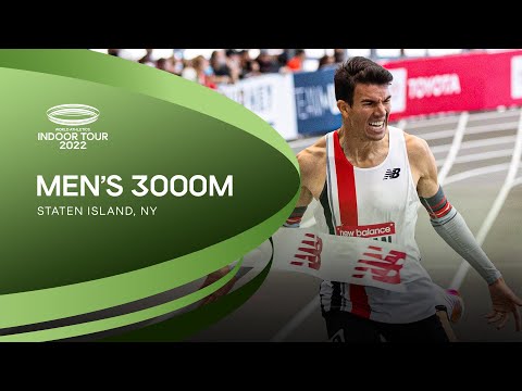 Adel Mechall breaks European 3000m record 7:30.82 | World Indoor Tour Gold Staten Island 2022