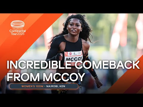 McCoy with the comeback in the women&#039;s 100m 😮‍💨| Continental Tour Gold 2025